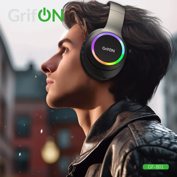 Наушники GrifON bluetooth 5.3 GF-B01 полноразмерные черные - фото 2
