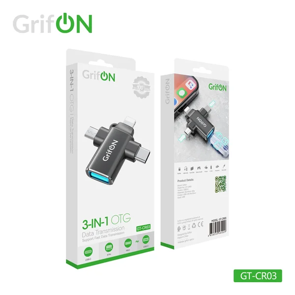 Адаптер OTG GrifON GT-CR03 3 in1 чёрный