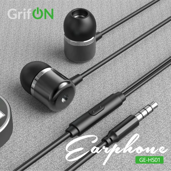 Наушники GrifON GE-HS01 3,5mm вакуум с микроф. черные - фото 2