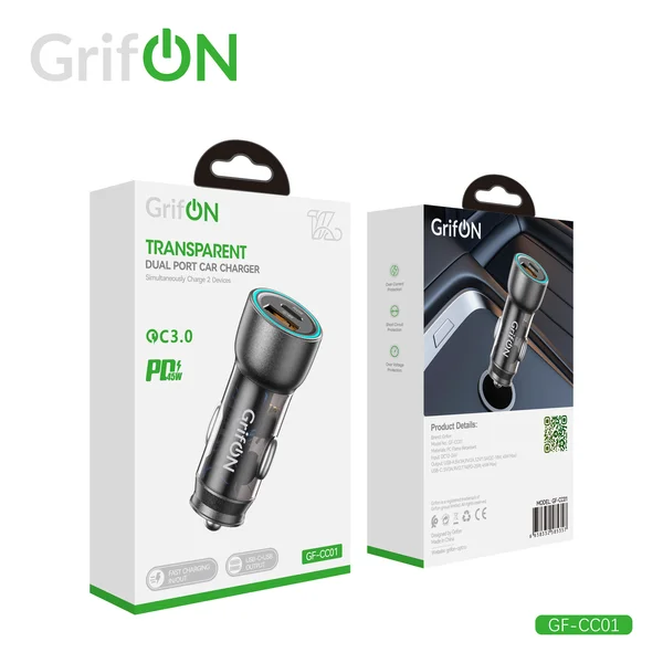 AЗУ USB/USB-C GrifON GF-CC01 PD 45W чёрный