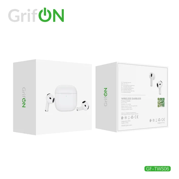 Наушники GrifON GF-TWS06 Earbuds не вакуум белые - фото 2