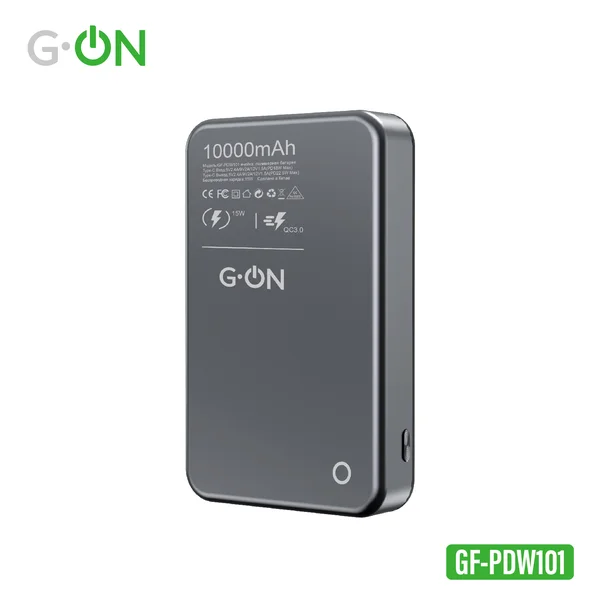Внешний аккумулятор G-ON GF-PDW101 10000mAh PD22.5W+MagSafe 15W серый - фото 1